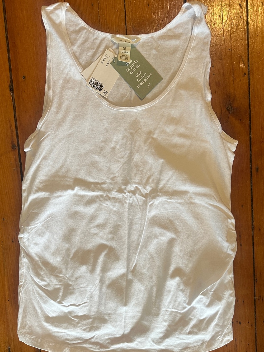 H&M Smocked Maternity Organic Cotton Scoop Neck Tank